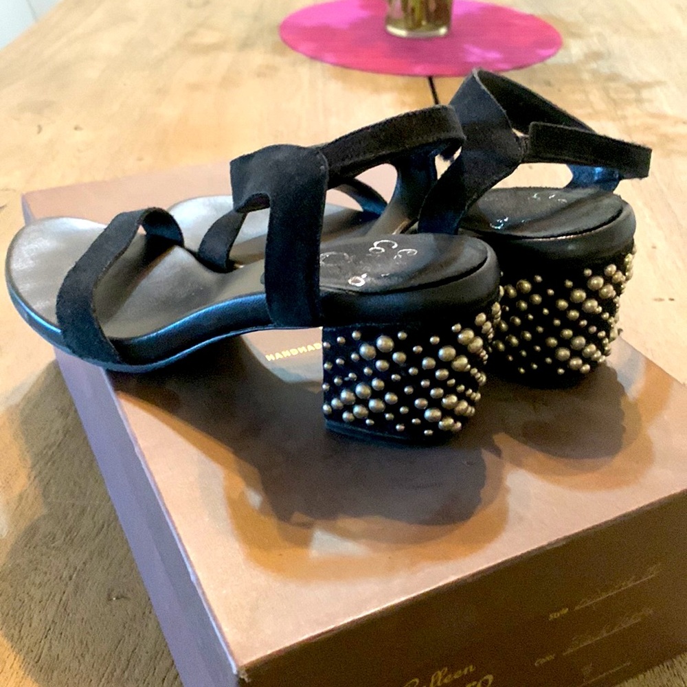 Silver studded black Calleen Cordero sandals